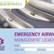 Cover of the 'Emergency Airway Management Logbook', featuring space for user details