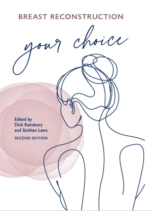 White and pink cover of the book 'Breast Reconstruction: Your Choice'