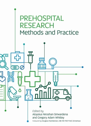 White cover of the book 'Prehospital Research Methods and Practice'