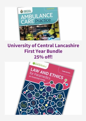 Shows books included in the 'University of Central Lancashire First Year Student Bundle, 25% off'