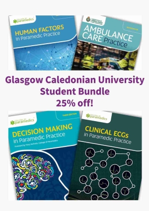 Shows books included in the 'Glasgow Caledonian University Student Bundle, 25% off'