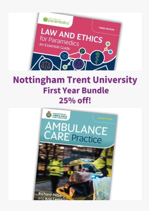 Shows books included in the 'Nottingham Trent University First Year Student Bundle, 25% off'