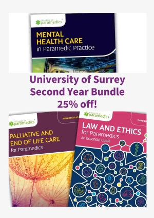 Shows books included in the University of Surrey Second Year Student Bundle, 25% off