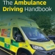 Dark green cover of 'The Ambulance Driving Handbook' with a photo of an ambulance